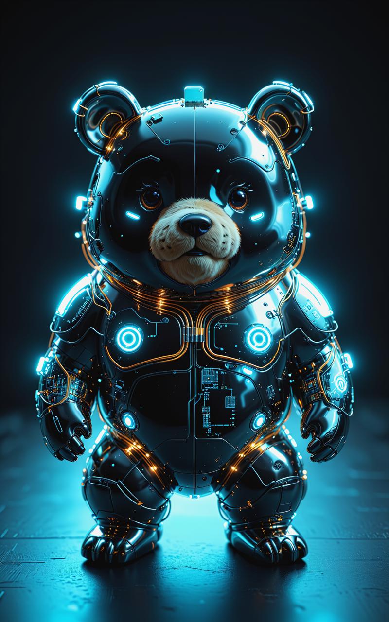 10571-4060325890-cute adorable chibified Mirrored Chrome bioluminescent circuit board cute adorable obese Bear_, glowing wires, hyper detailed, b.png